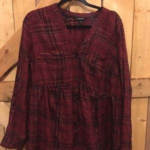 Plaid with rose gold sparkly thread.